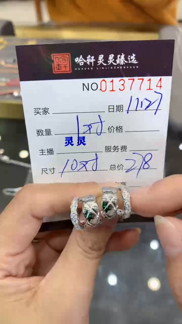 合成碳硅石925银哈轩 耳饰一对(多样性发其一)