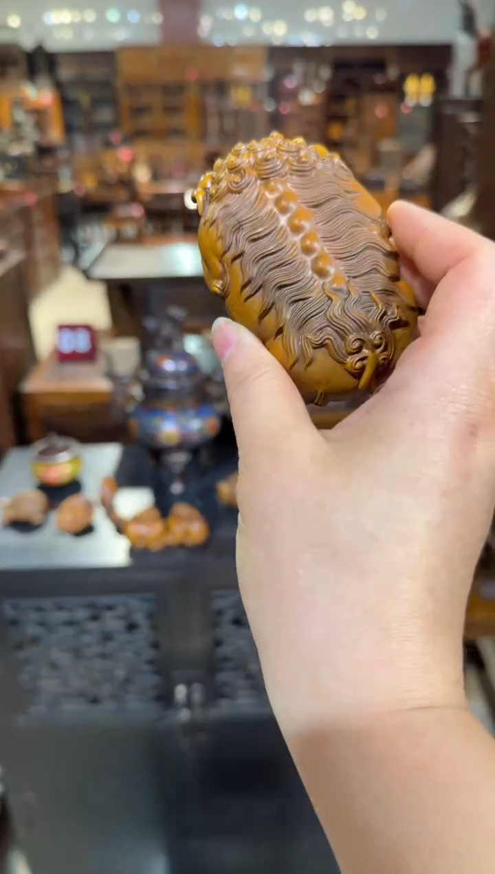 木黄杨木福狮茶则98.88888888