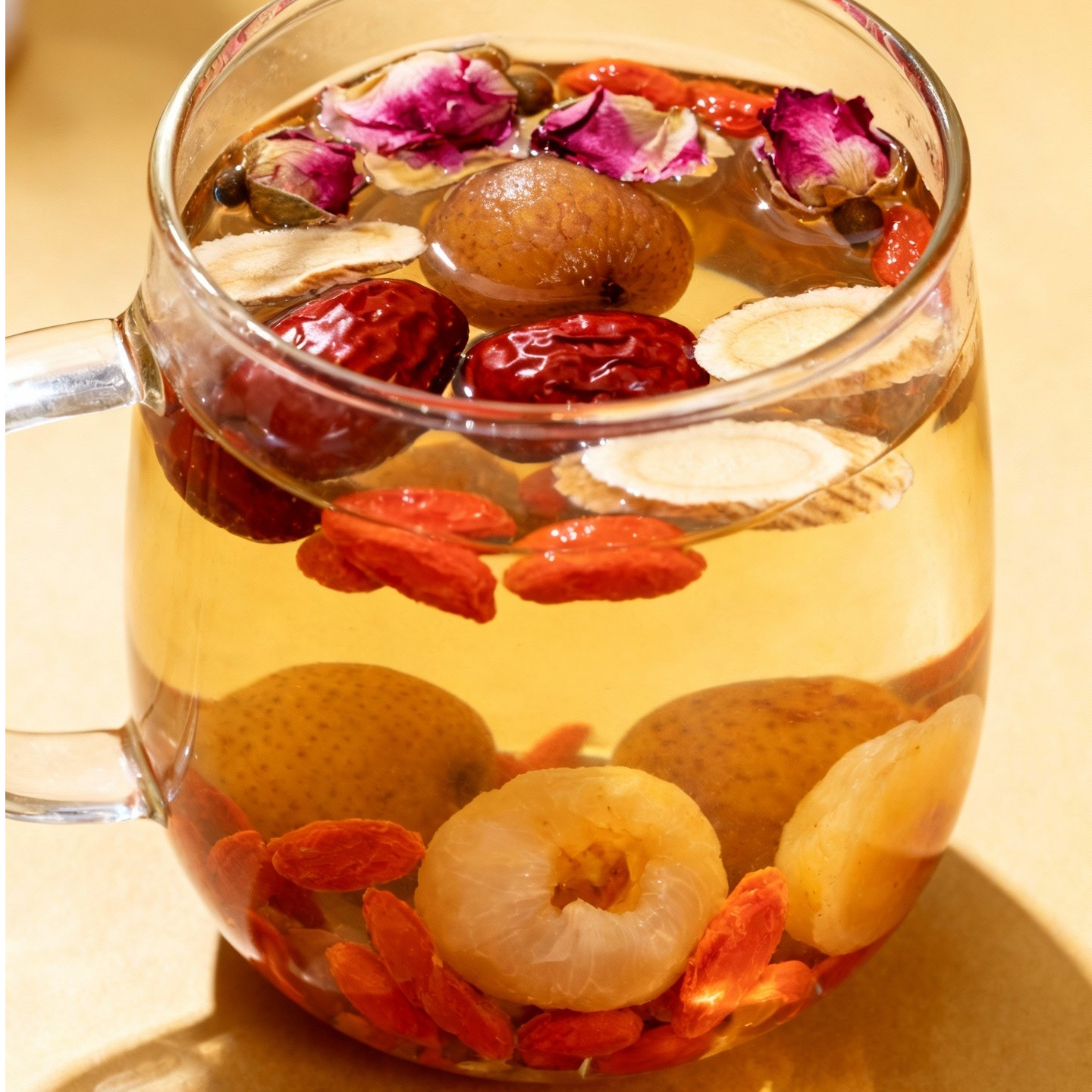 气雪茶黄芪枸杞玫瑰桂圆红枣组合搭配原材料干净无杂女生气血养生