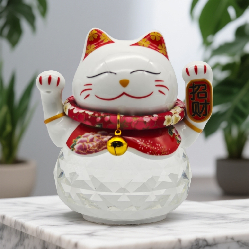 鸿运K9水晶招财猫王大号发财猫家居客厅开业店铺创意礼品