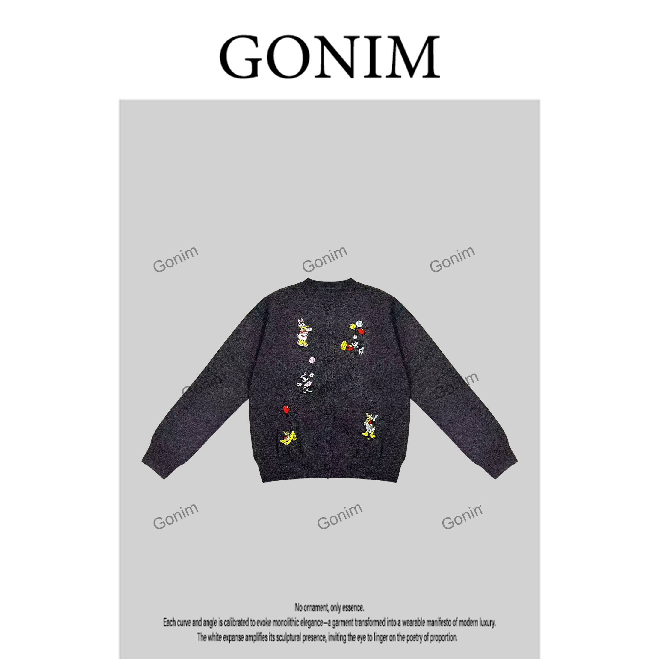 Gonim·"欢乐米奇‘2025早秋时尚气质卡通毛针织衫百搭上衣女