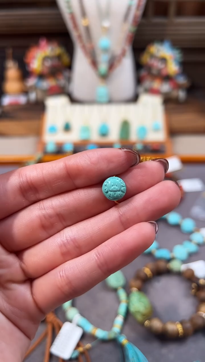 未镶嵌绿松石配饰可****座绿松石配饰