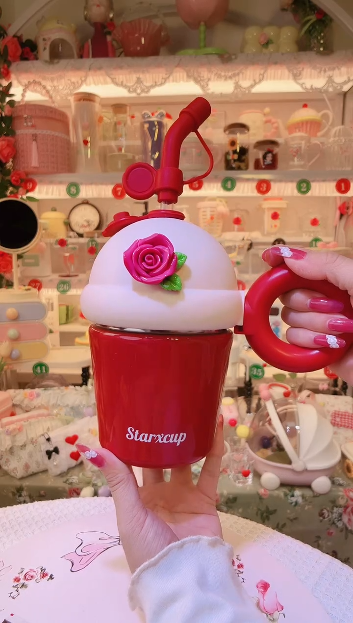 玫瑰花保温杯——手工制作品质好！