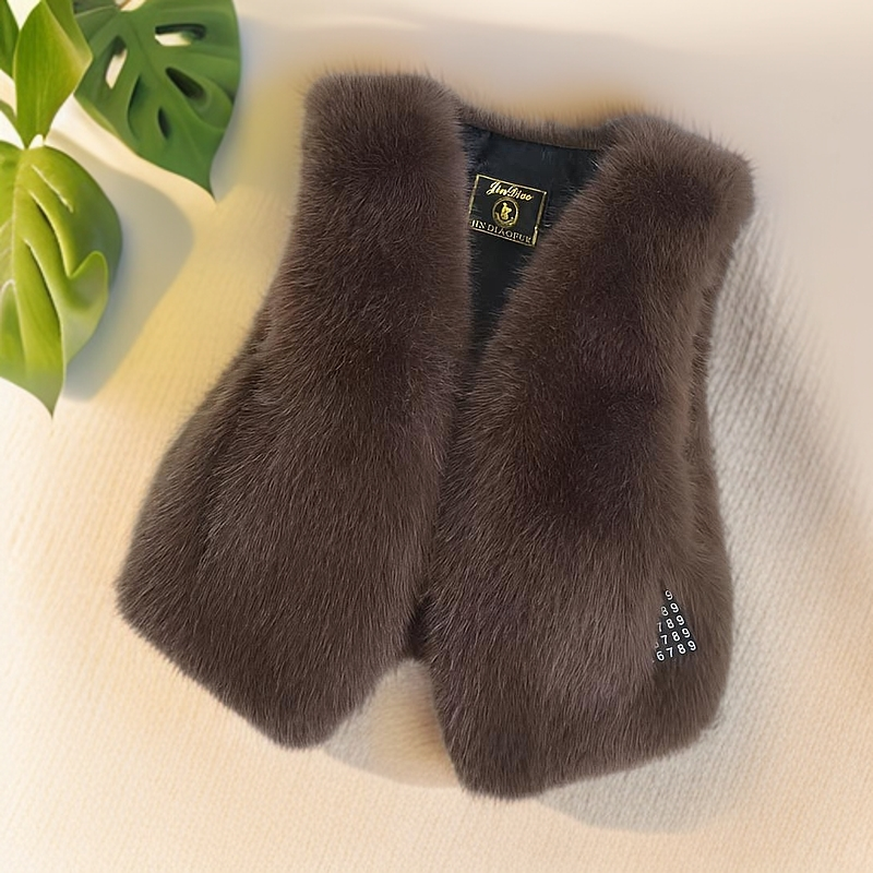 甜美小香风外穿新款仿狐狸毛短款皮草马甲爆款显瘦仿毛女款毛毛