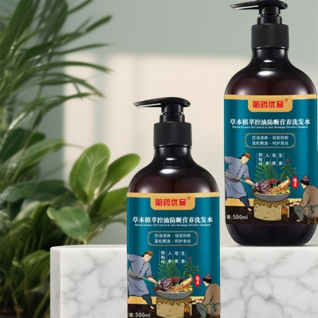 哈药草本植萃控油防断养发蓬松清爽持久洗衣男士煤焦油洗发水