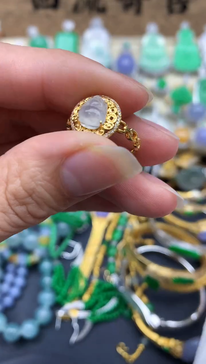 【闪购商品】翡翠戒指18K金镶嵌455-中国好珍宝