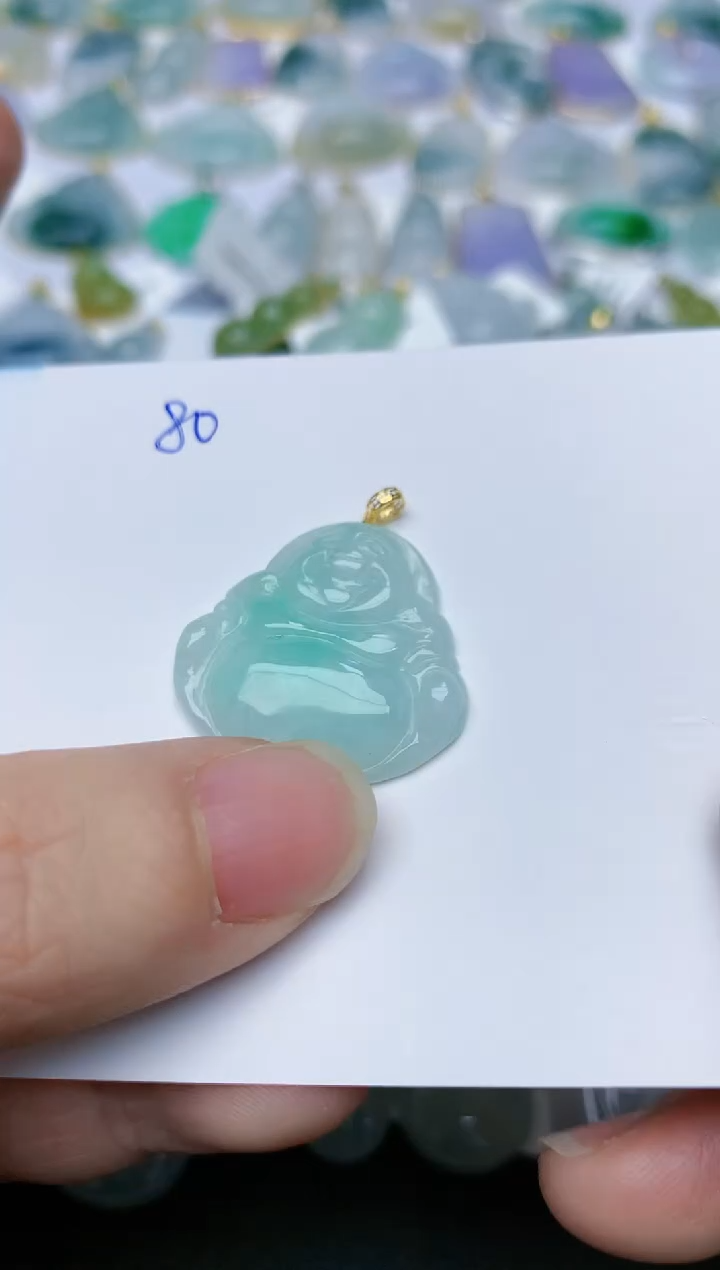 【闪购商品】翡翠颈饰18K金镶嵌天然翡翠A货    