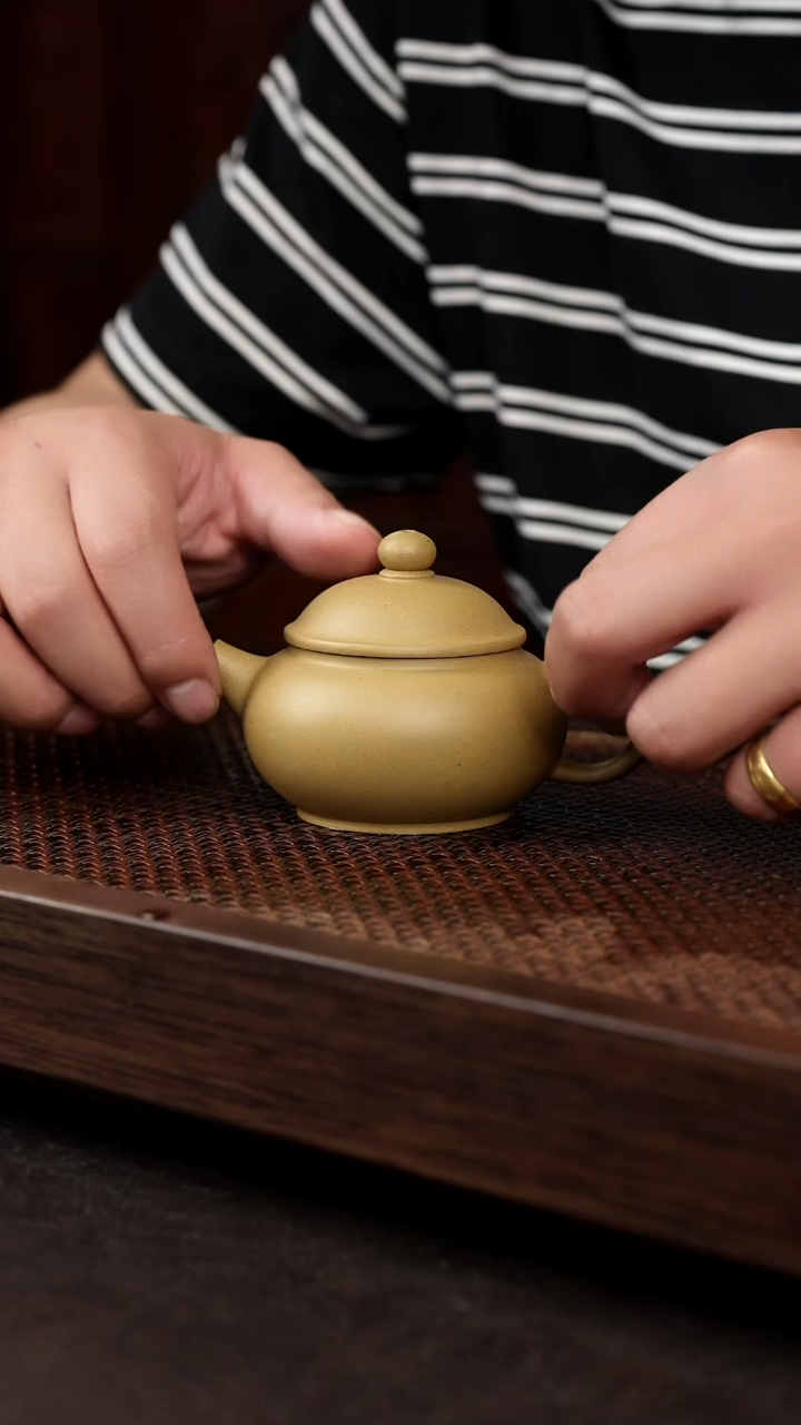 茶壶紫砂黄金段圆珠