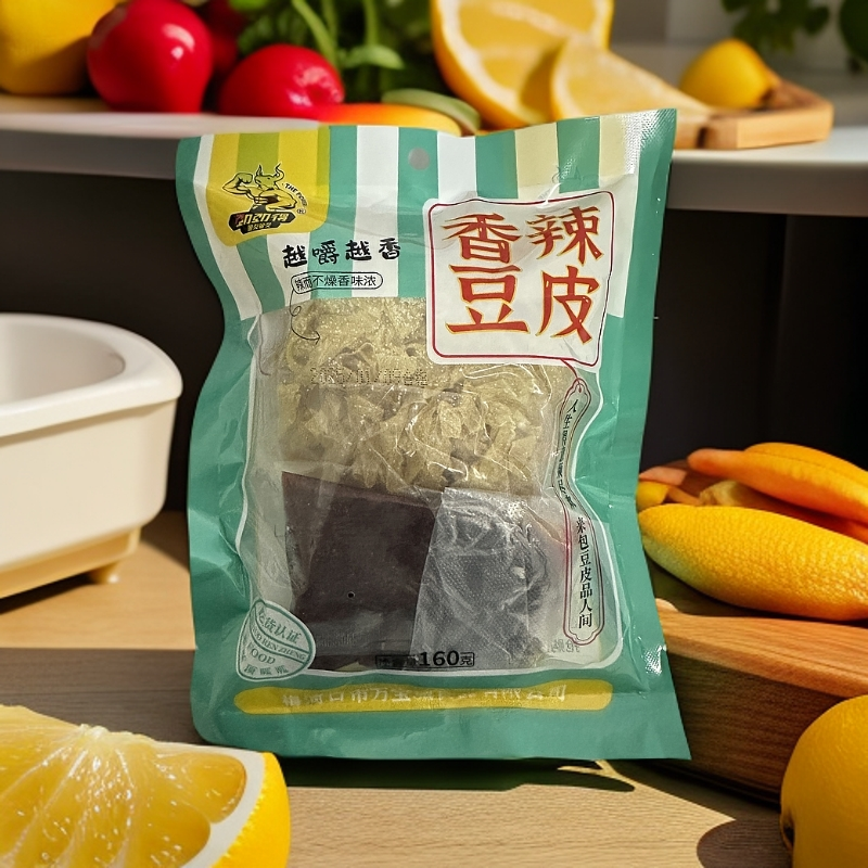 劲劲得香辣豆皮好吃方便160克/袋可加配菜-东北大辣片口感-嘎嘎香