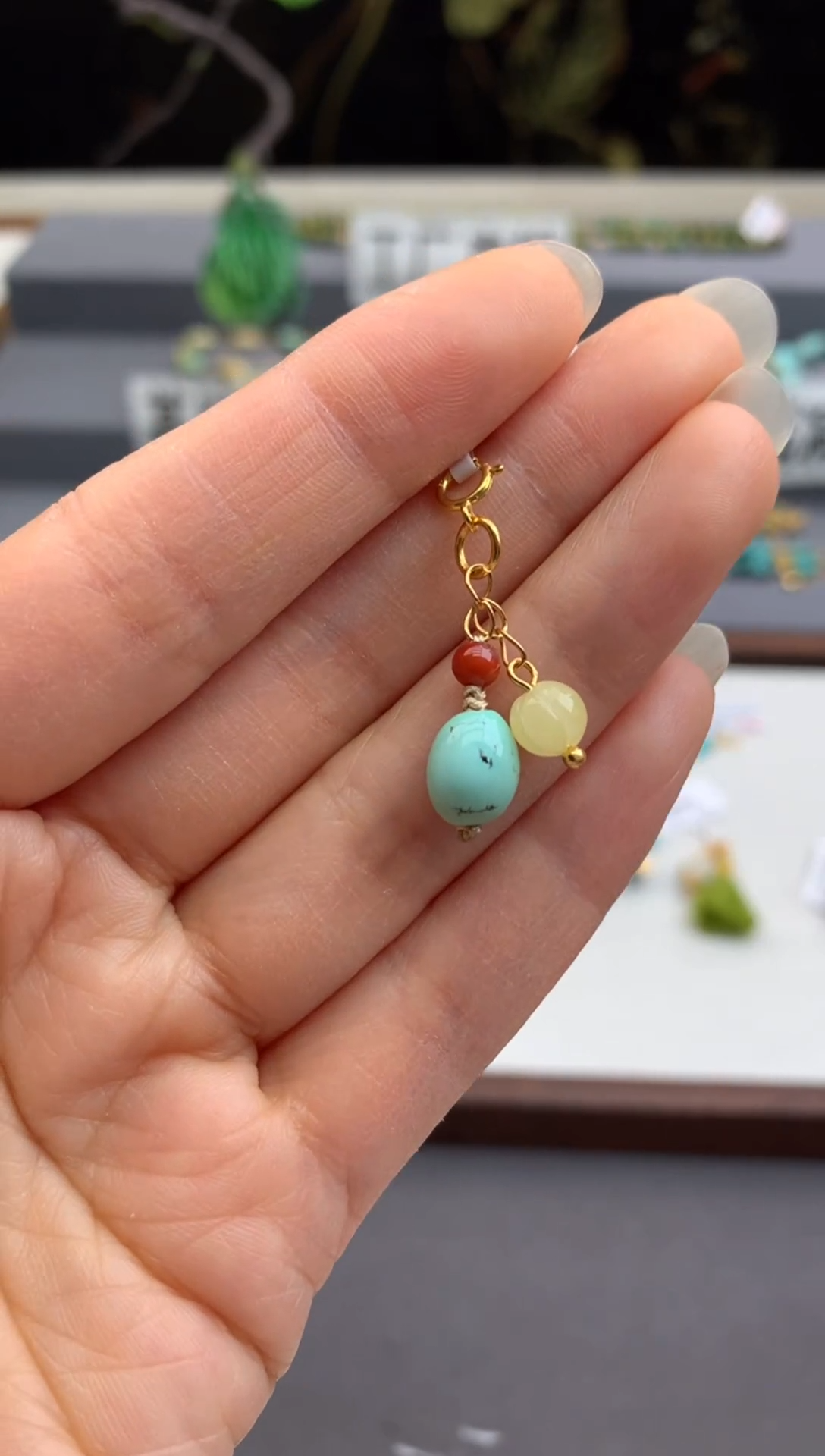 银S925镶嵌提溜南红玛瑙茜.B177