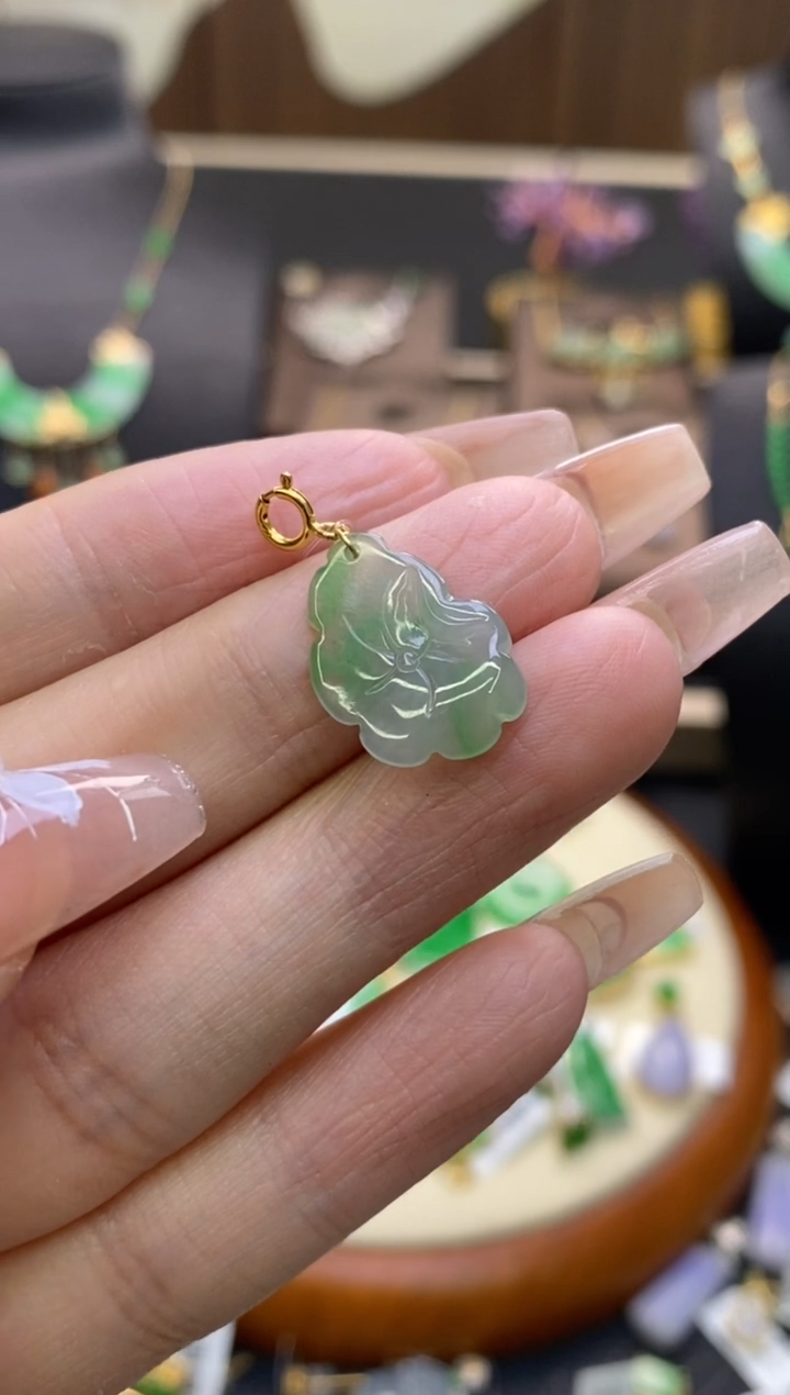 【闪购商品】翡翠颈饰18K金镶嵌净货12465