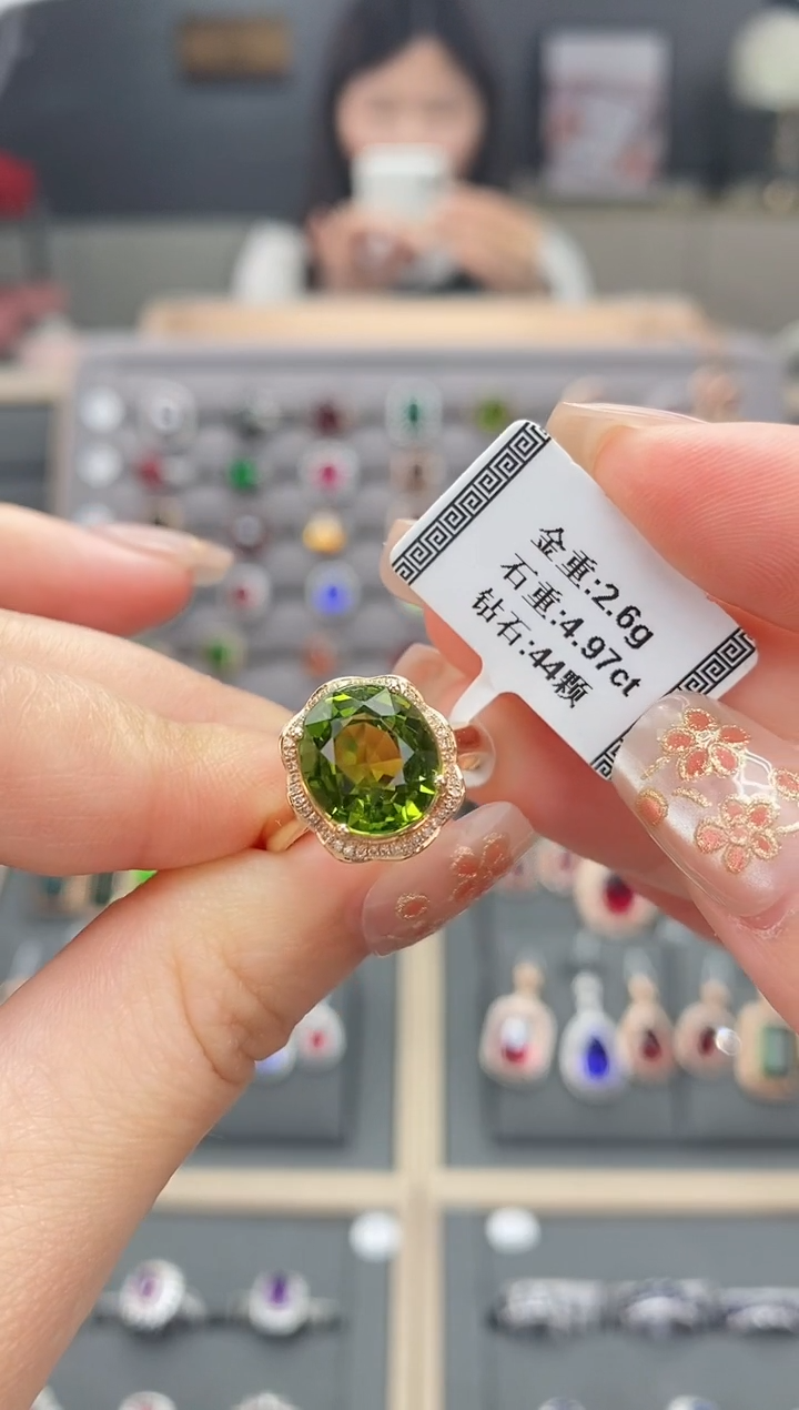 【闪购商品】碧玺戒指18K金镶嵌4.97   