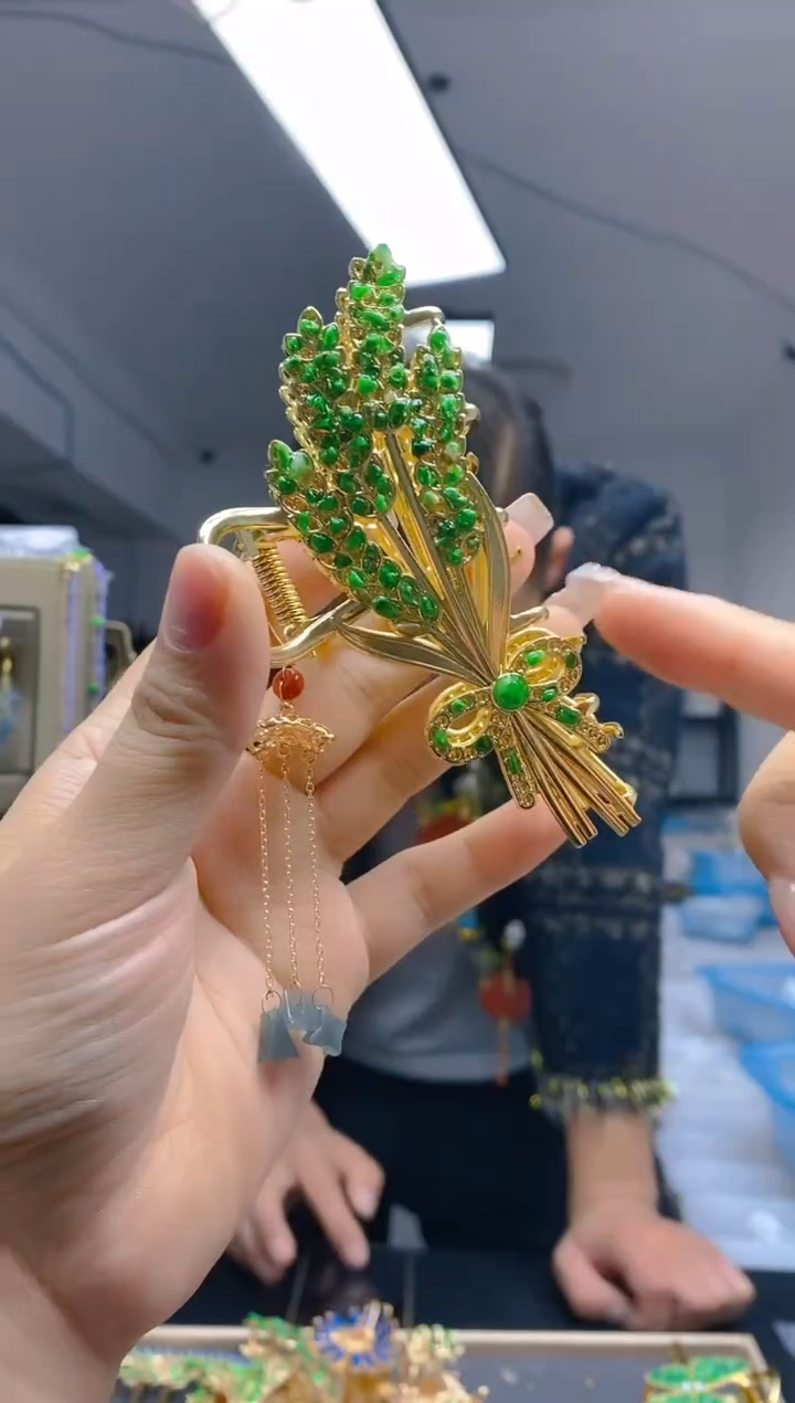 【闪购商品】翡翠耳饰合金226翡翠发簪