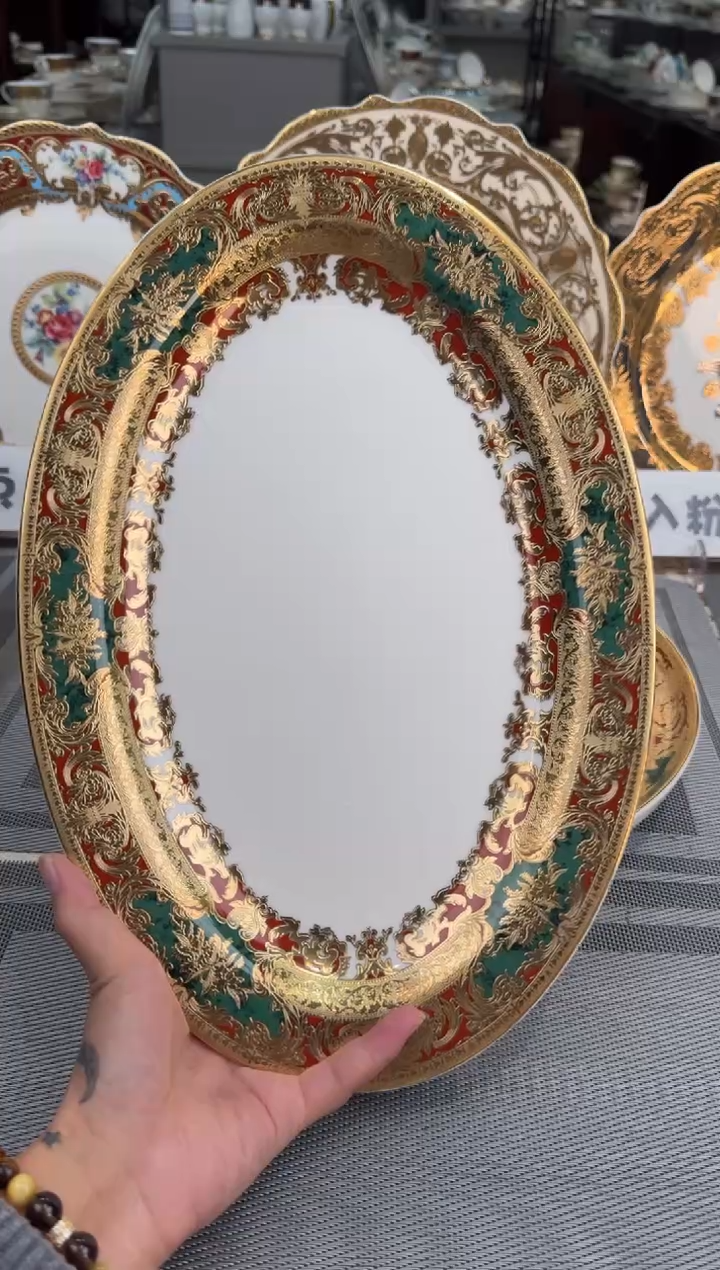 【闪购商品】瓷片14寸鱼盘  福利价  福利价