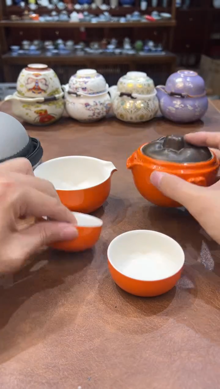 真的很便宜超好看会开片的旅行茶具