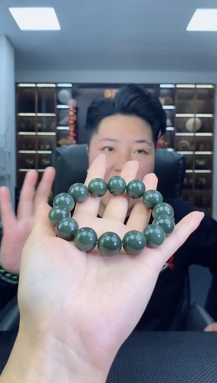 【闪购商品】和田玉手串未镶嵌圆珠卡16清货3