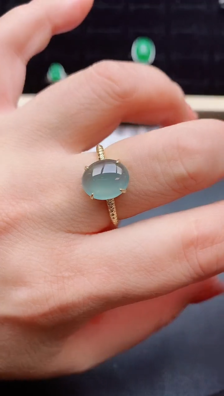 【闪购商品】翡翠戒指银S925镶嵌80800