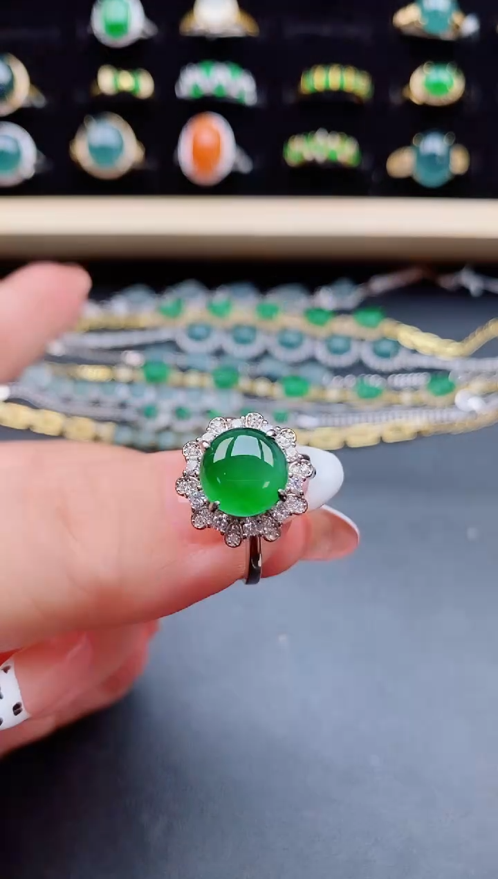 【闪购商品】翡翠戒指银S925镶嵌321321