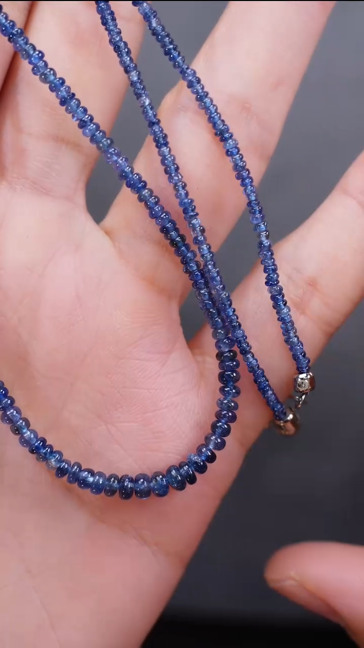 蓝宝石颈饰银S925镶嵌颈饰