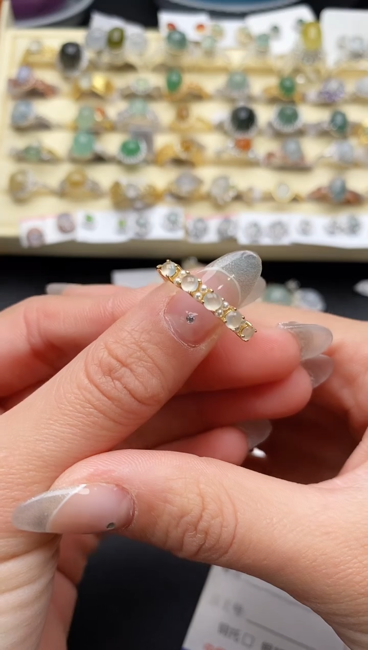 【闪购商品】翡翠戒指银S925镶嵌111111111+9