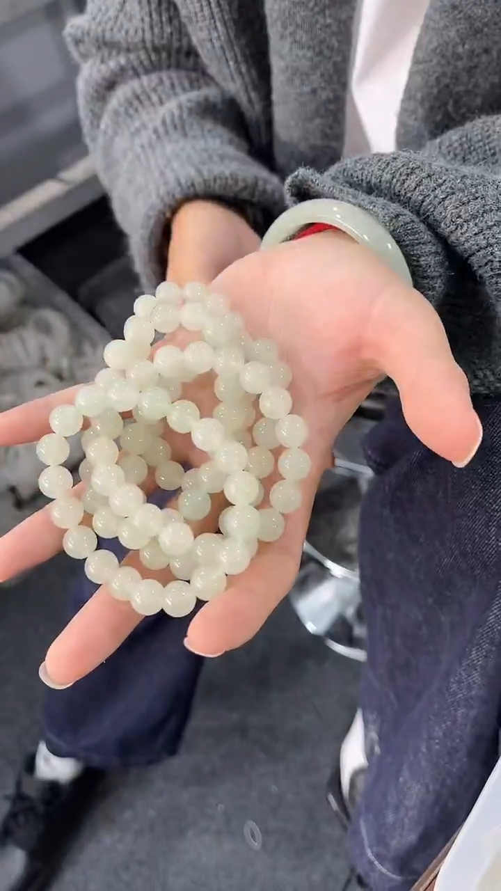 未镶嵌东陵石手串东陵玉浅白晴卡10mm多样性发其一