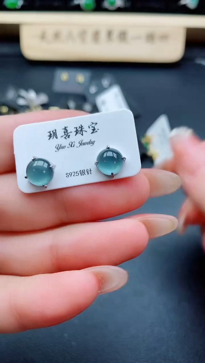 银S925镶嵌戒指翡翠1