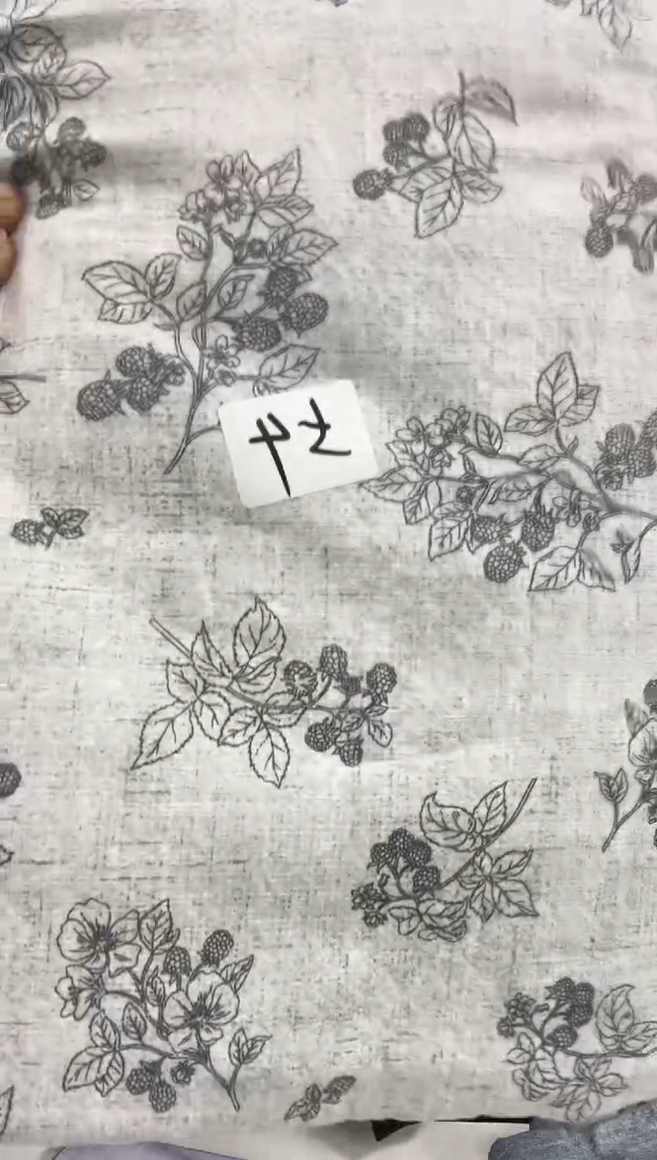 全棉兰色花棉麻四件套