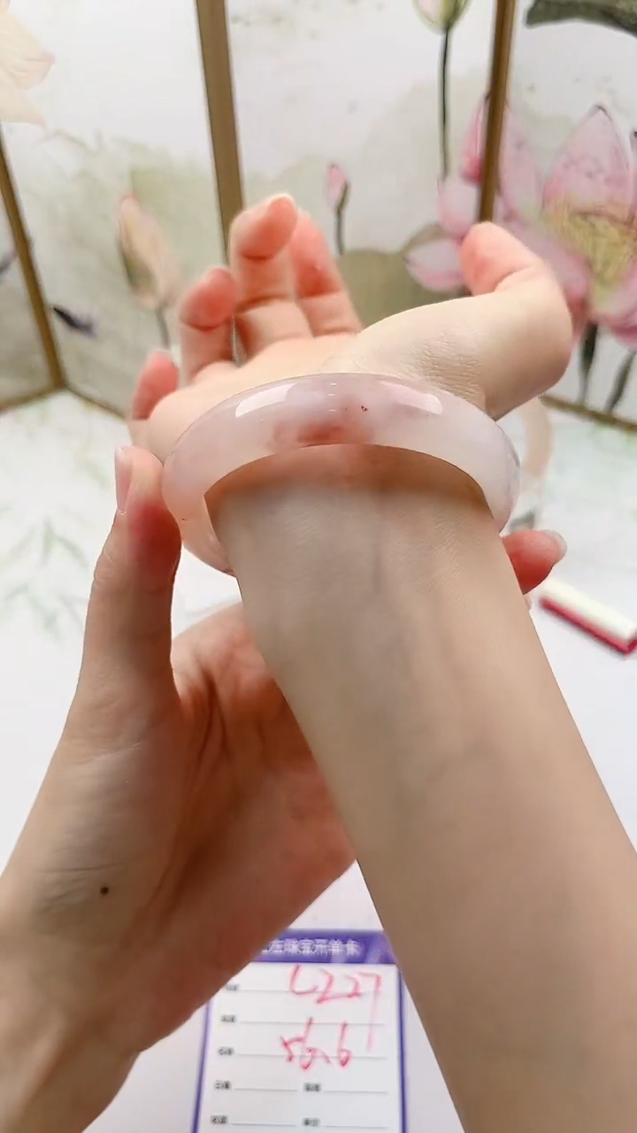 石英质玉手镯未镶嵌L227微色差56.6mm