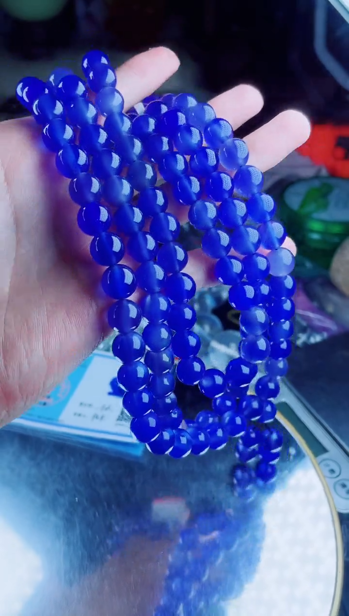 玛瑙/玉髓颈饰未镶嵌无极之蓝项链108卡10