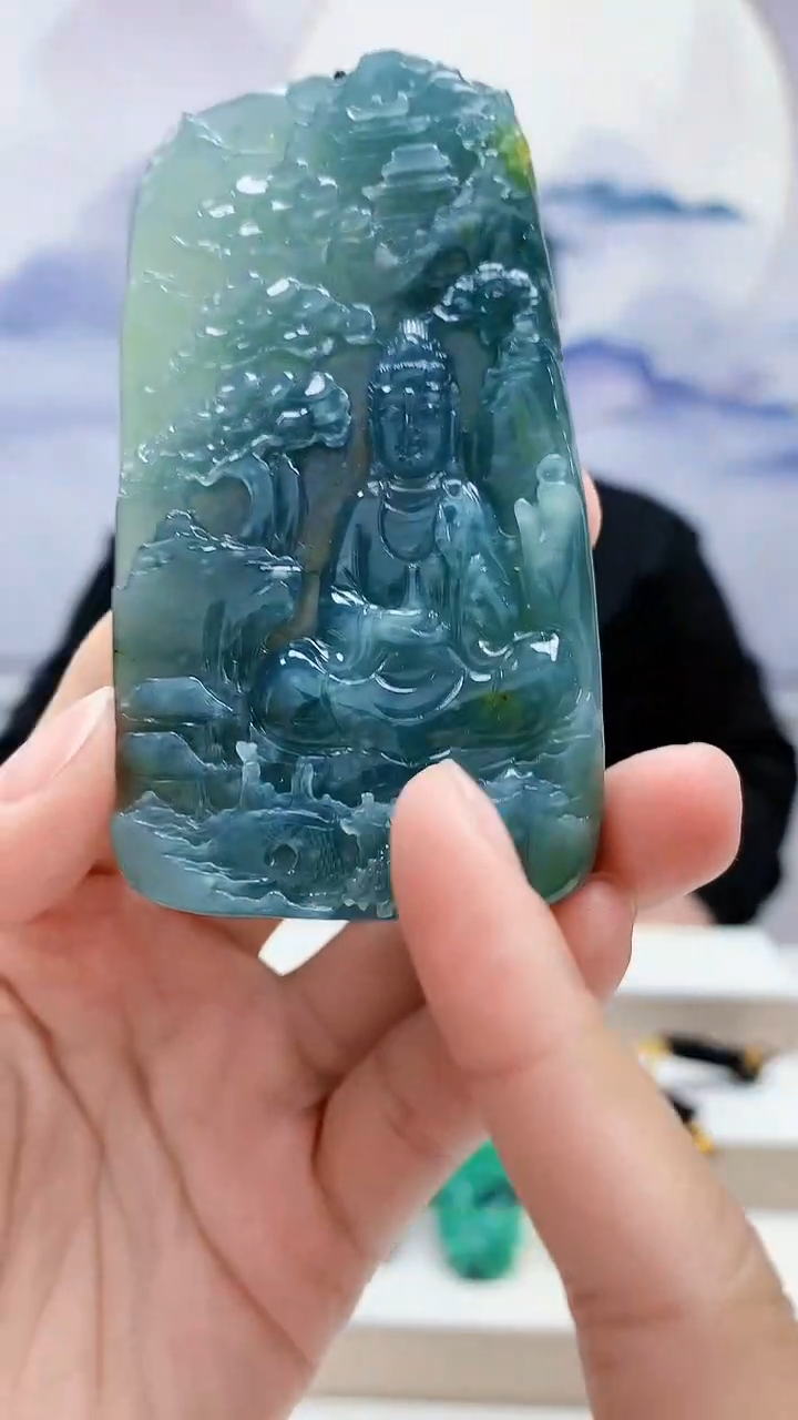 未镶嵌定制翡翠5060lr-毛货挂件50