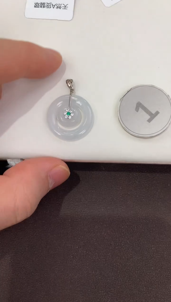 颈饰银S925镶嵌翡翠天然缅甸A货翡翠