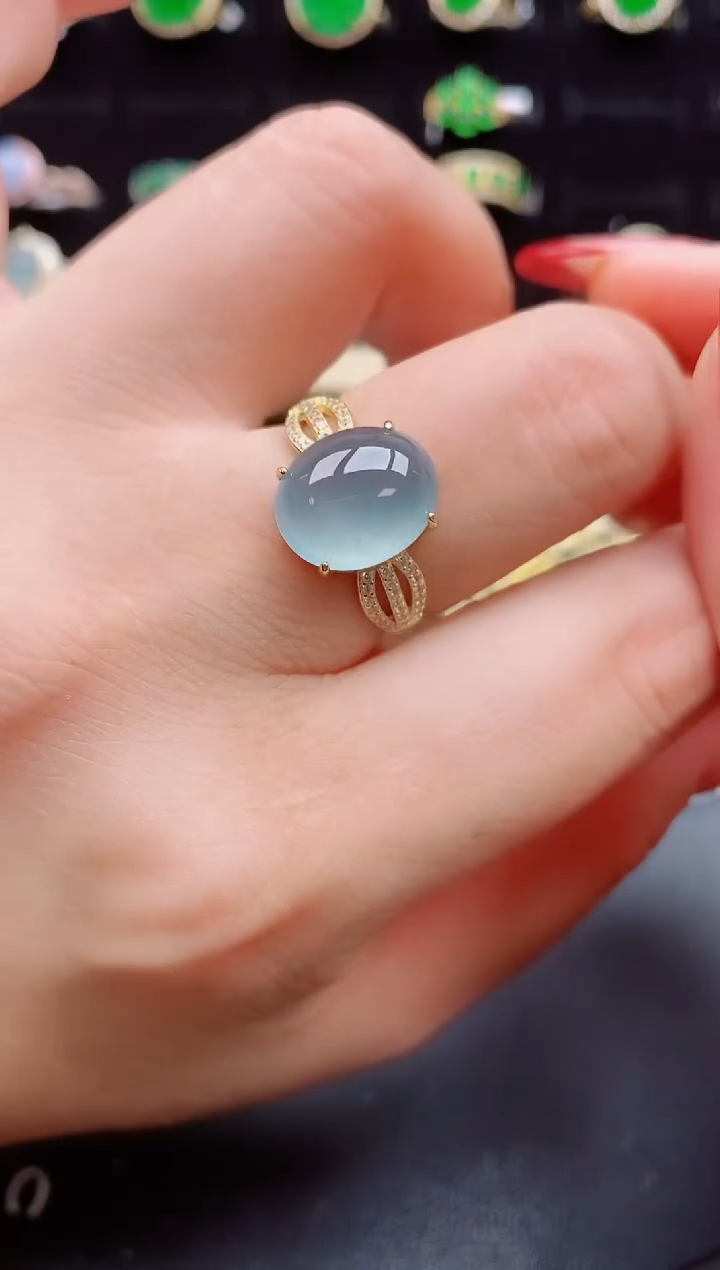 【闪购商品】翡翠戒指银S925镶嵌1321