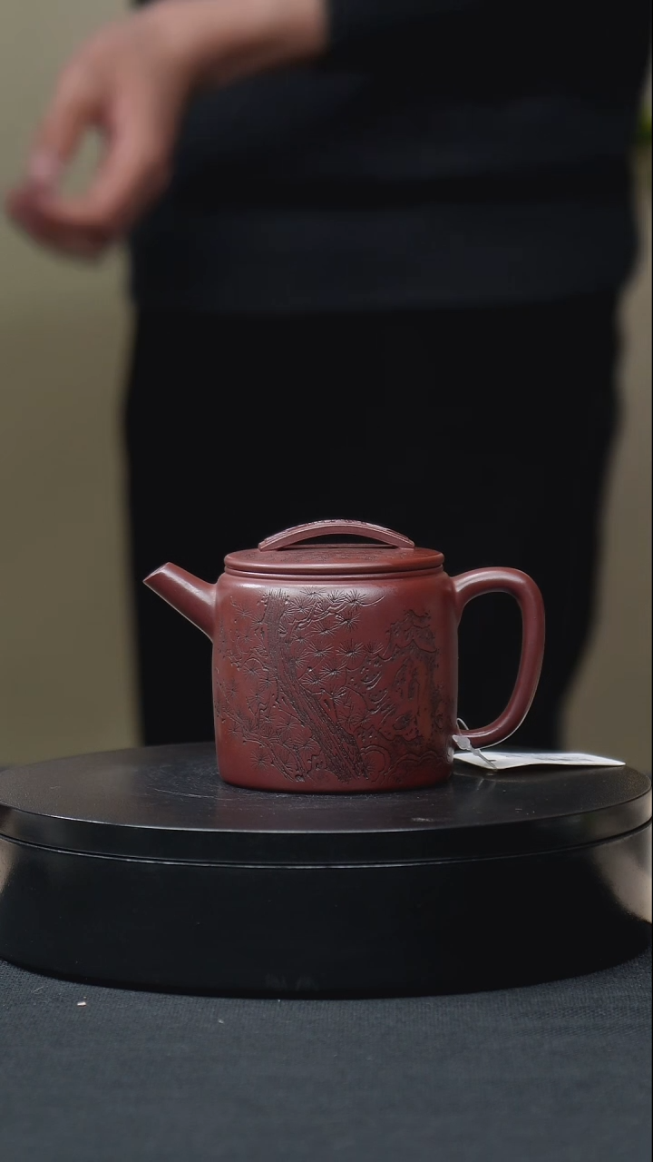 【闪购商品】紫砂茶壶龙血砂刻绘高汉瓦