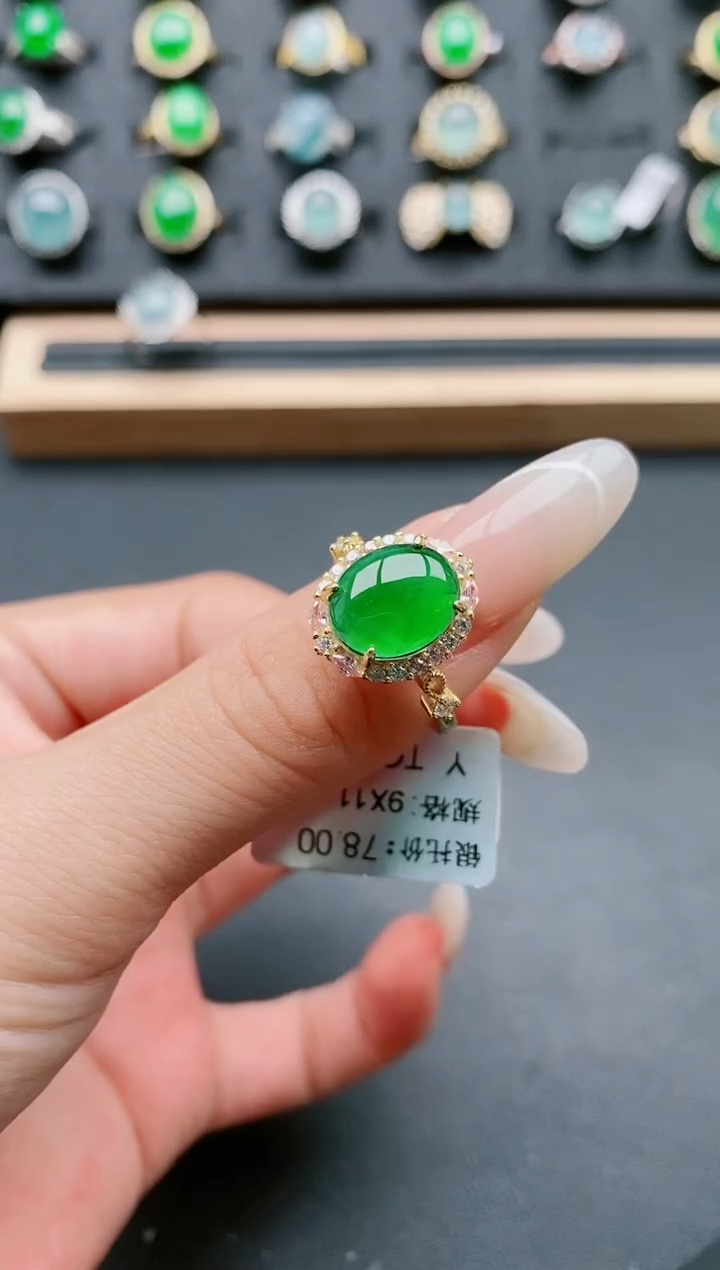 【闪购商品】翡翠戒指银S925镶嵌111111
