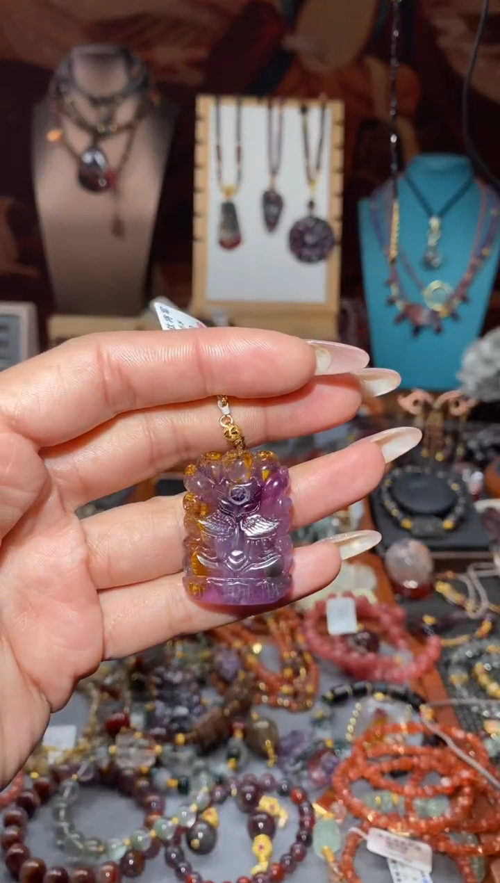 【闪购商品】水晶吊坠未镶嵌极光紫钛凤九