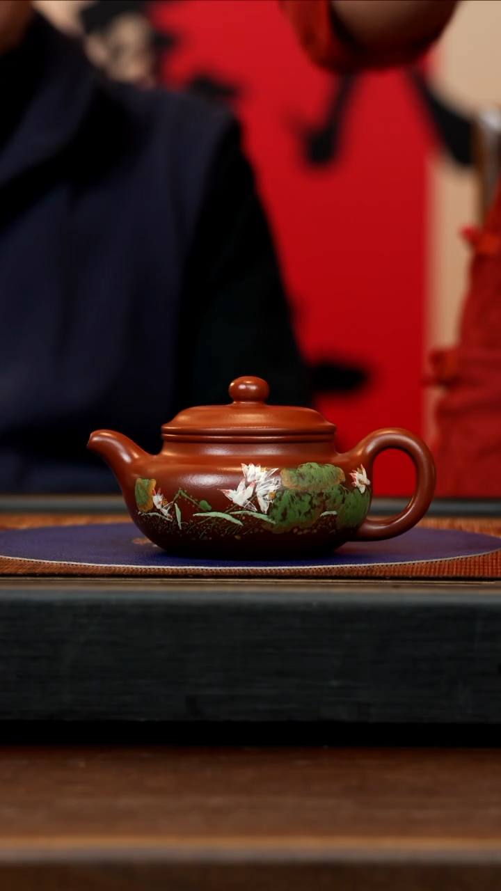 【闪购商品】紫砂茶壶SSH 胭脂红 仿古 300cc