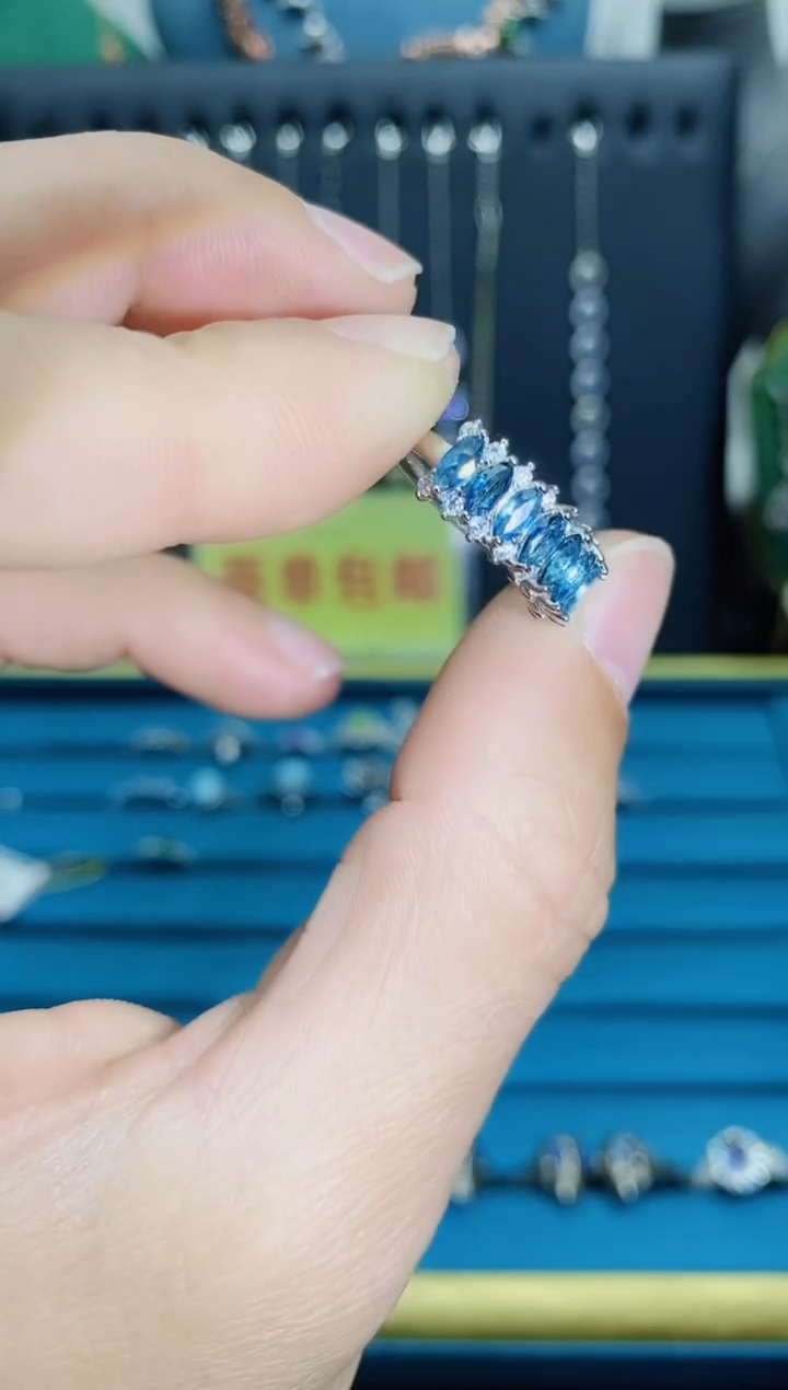 【闪购商品】托帕石戒指银S925镶嵌1121