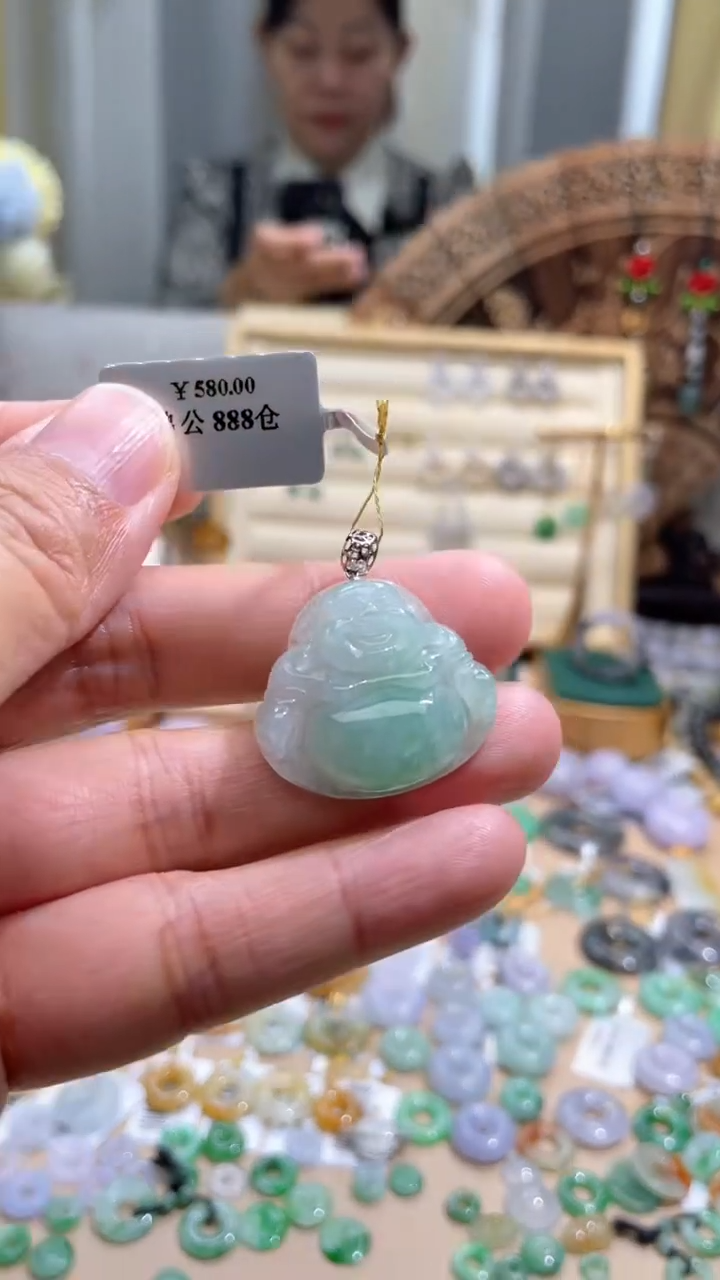 【闪购商品】翡翠颈饰18K金镶嵌佛公