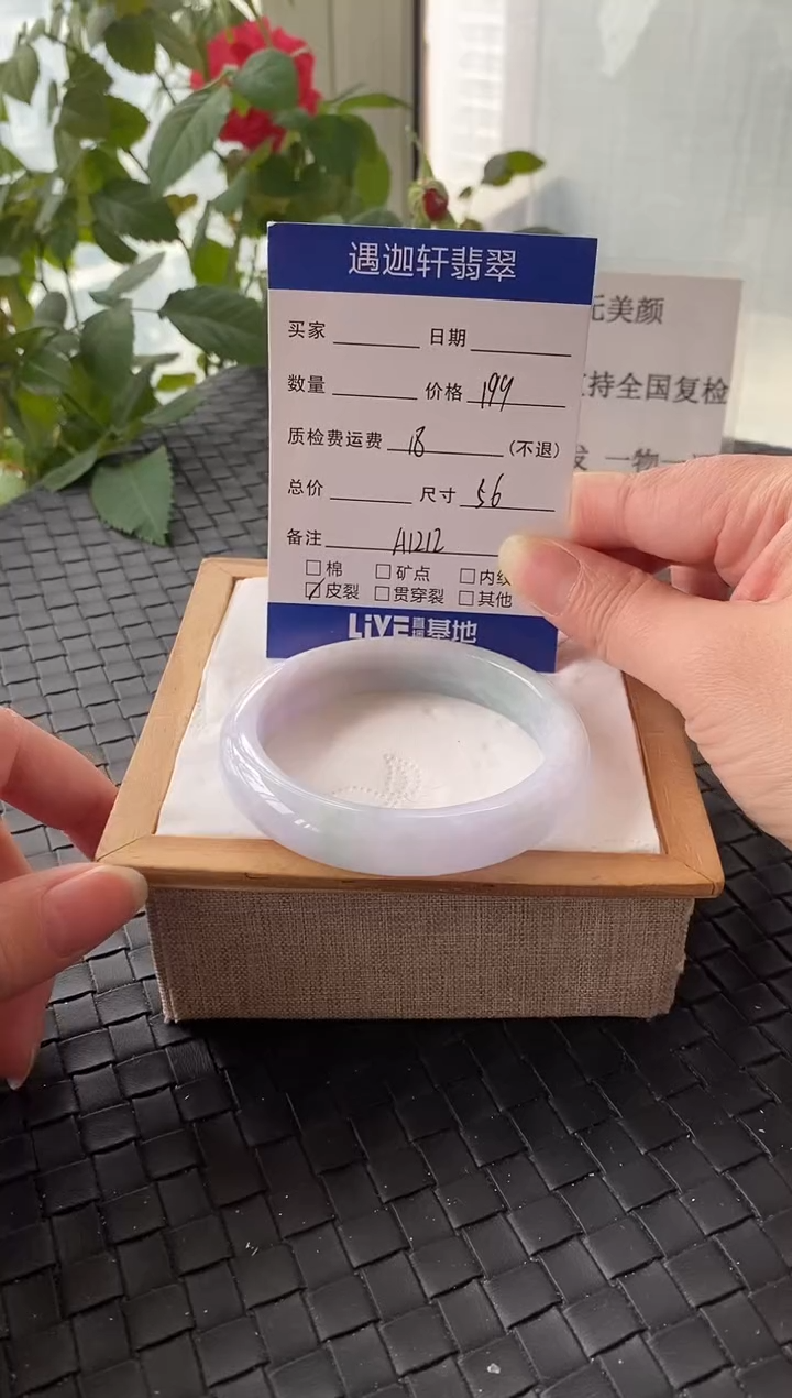未镶嵌手镯翡翠56圈口 A1212编码