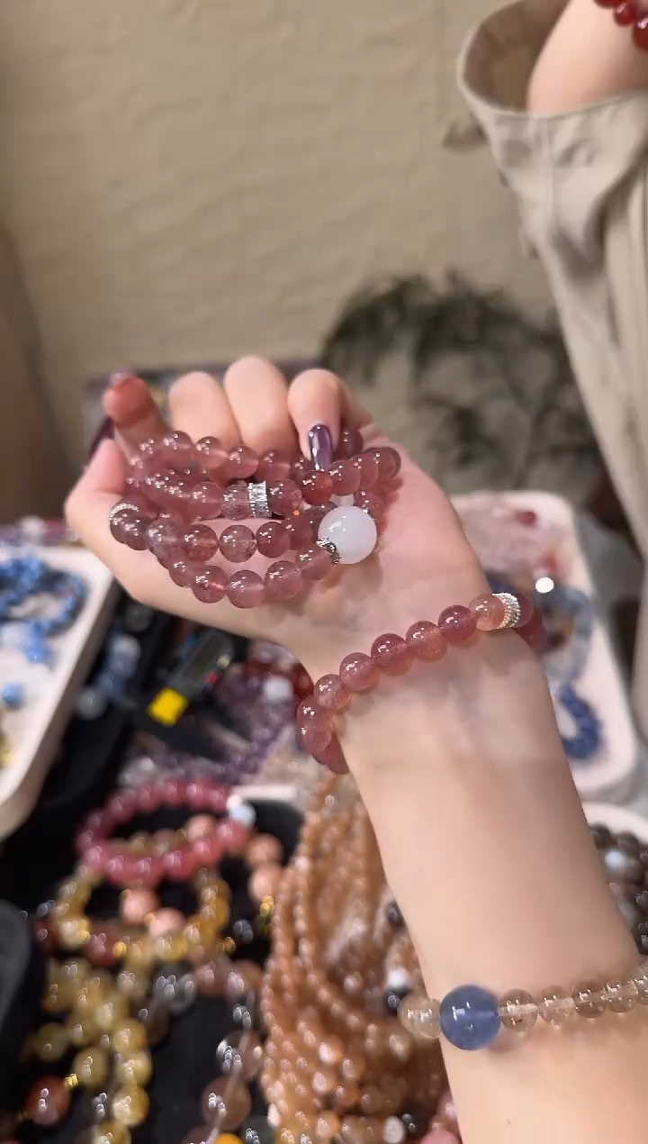 紫晶眼镜银S925镶嵌草莓晶