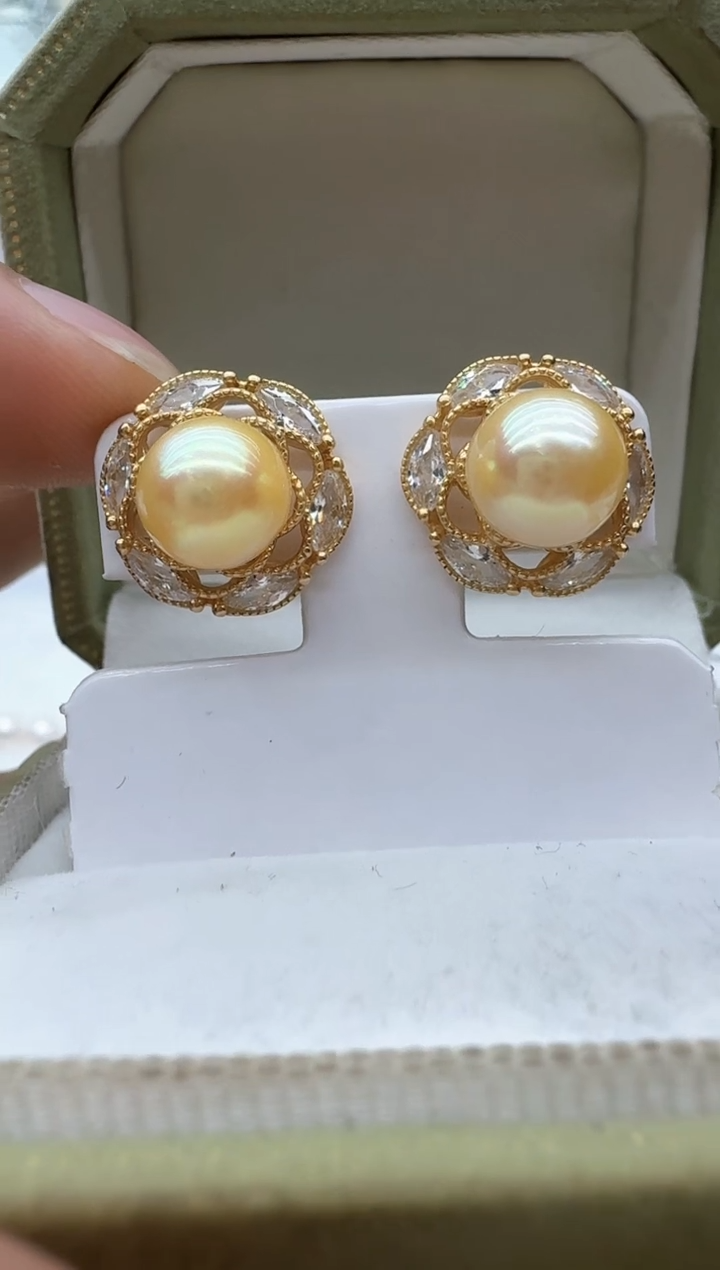 【闪购商品】海水珍珠耳饰银S925镶嵌清货