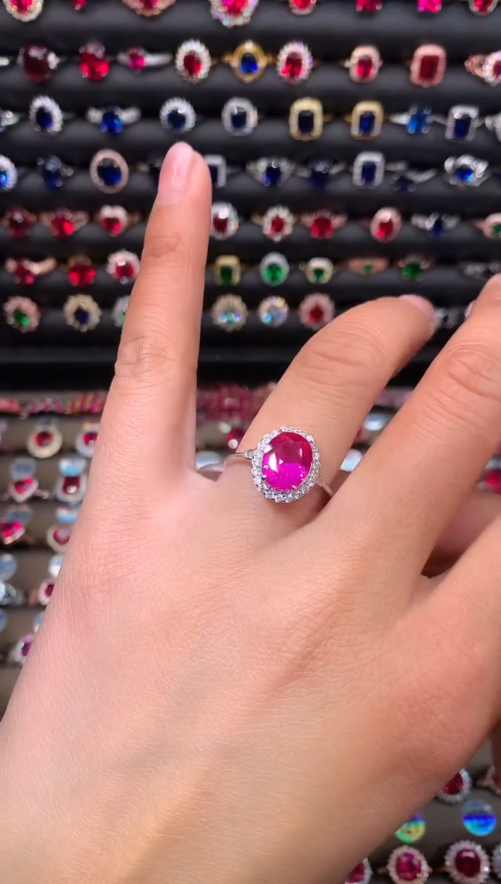 【闪购商品】蓝宝石戒指银S925镶嵌810