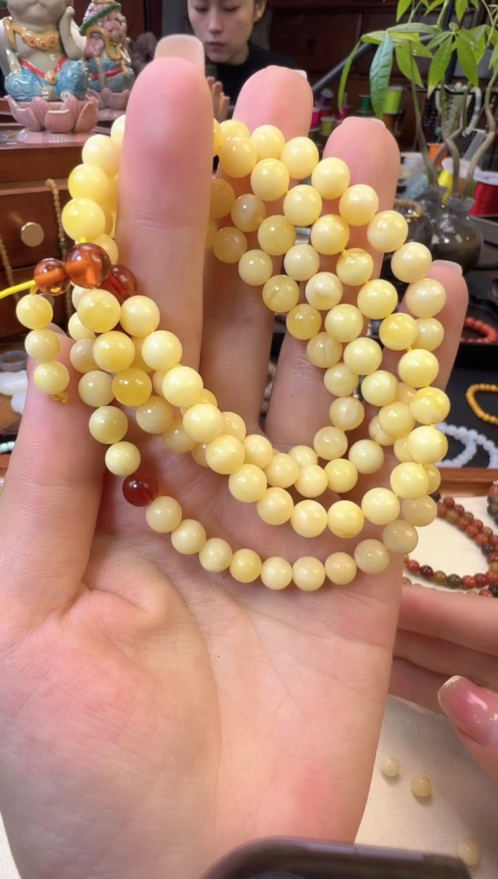 手串蜜蜡未镶嵌蜜蜡6mm108【福利】