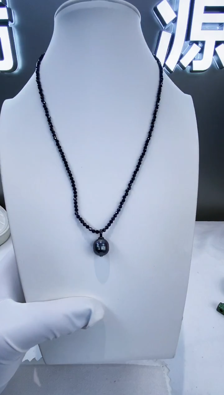 银S925镶嵌套链海水珍珠Y海水大溪地套链