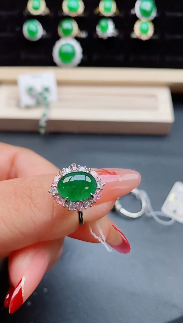 【闪购商品】翡翠戒指银S925镶嵌321321