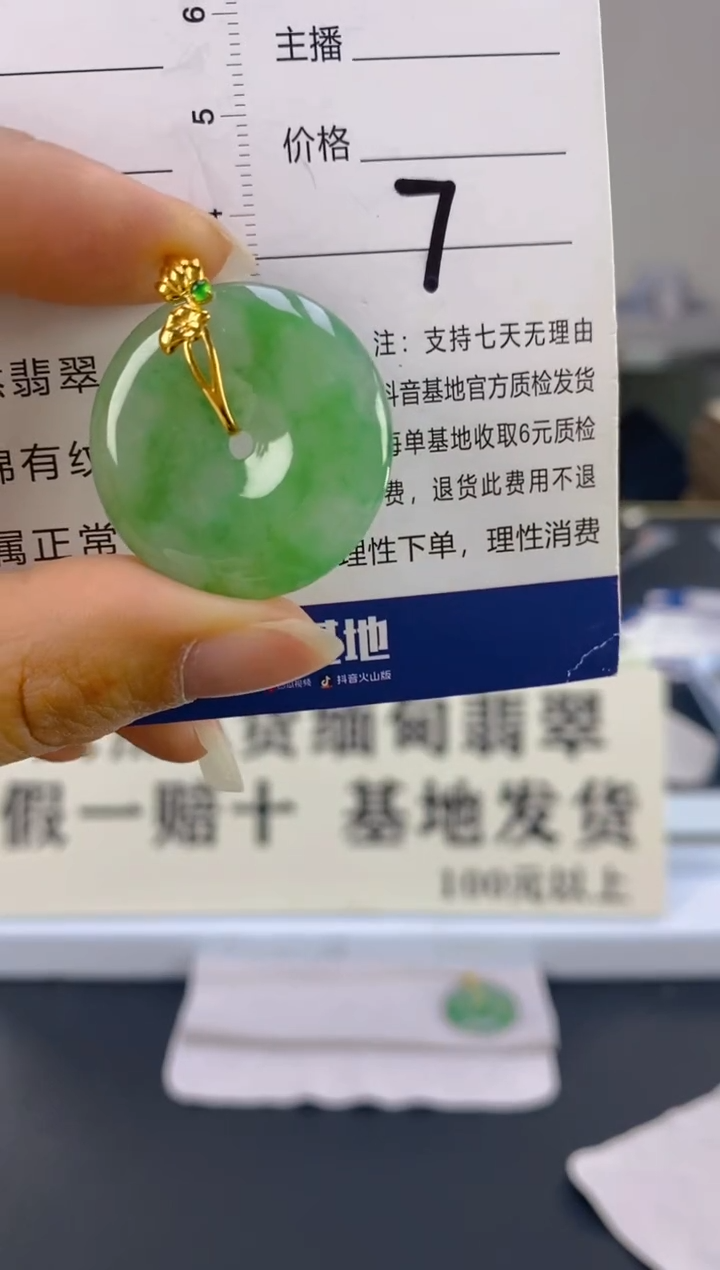 【闪购商品】翡翠颈饰18K金镶嵌天然A货翡翠