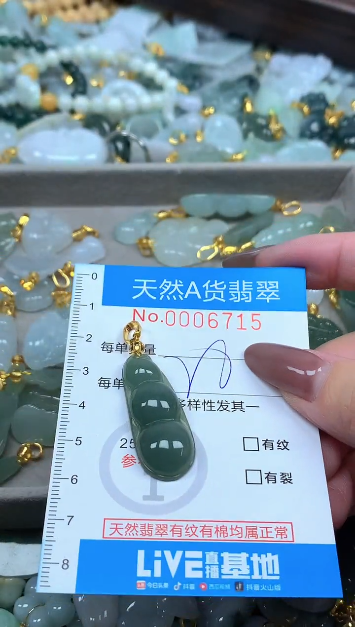 颈饰未镶嵌翡翠净货挂件-6715