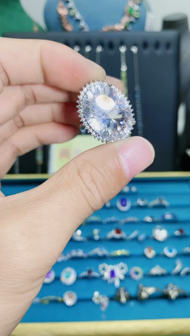 【闪购商品】烟晶戒指银S925镶嵌1121