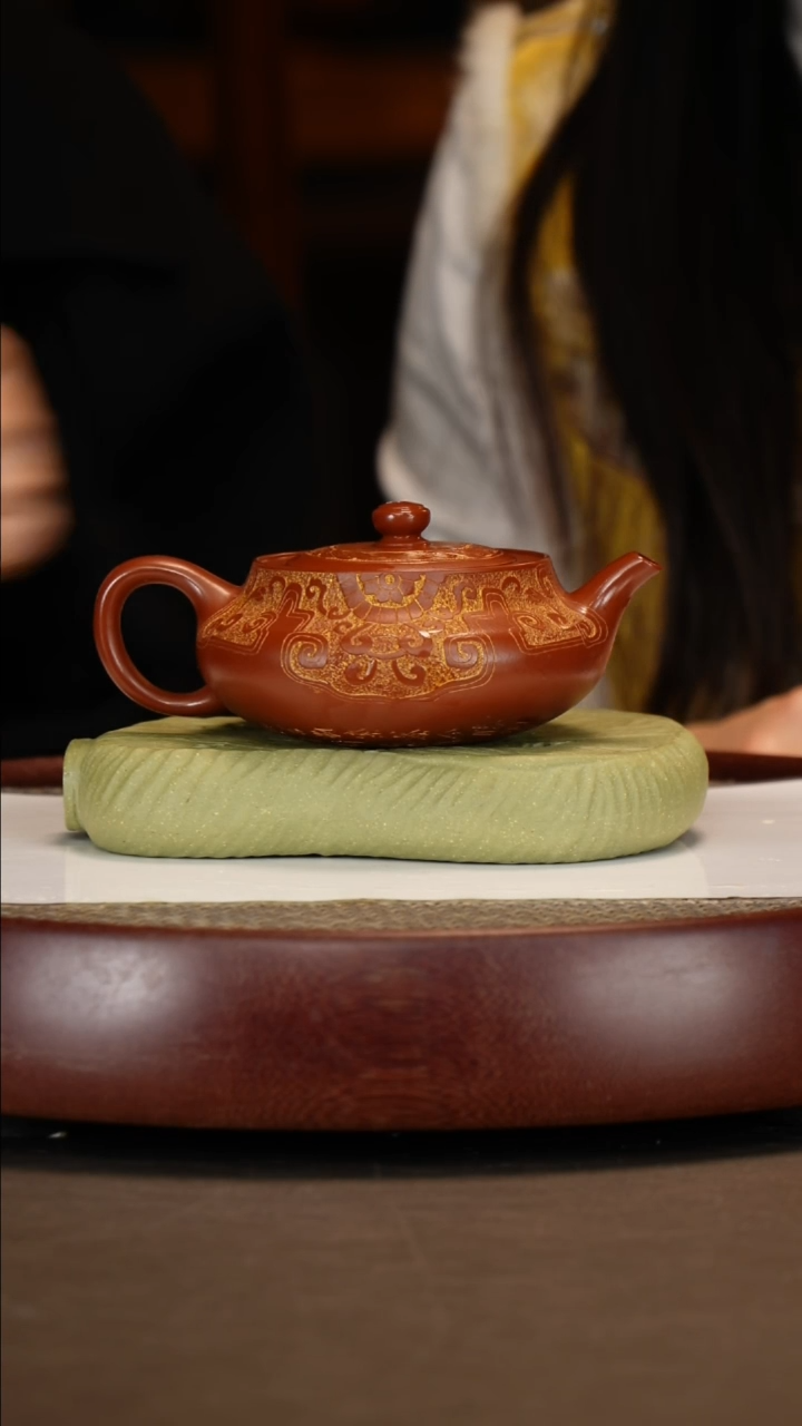【闪购商品】紫砂茶壶龙山朱砂桑盘+白菜壶承