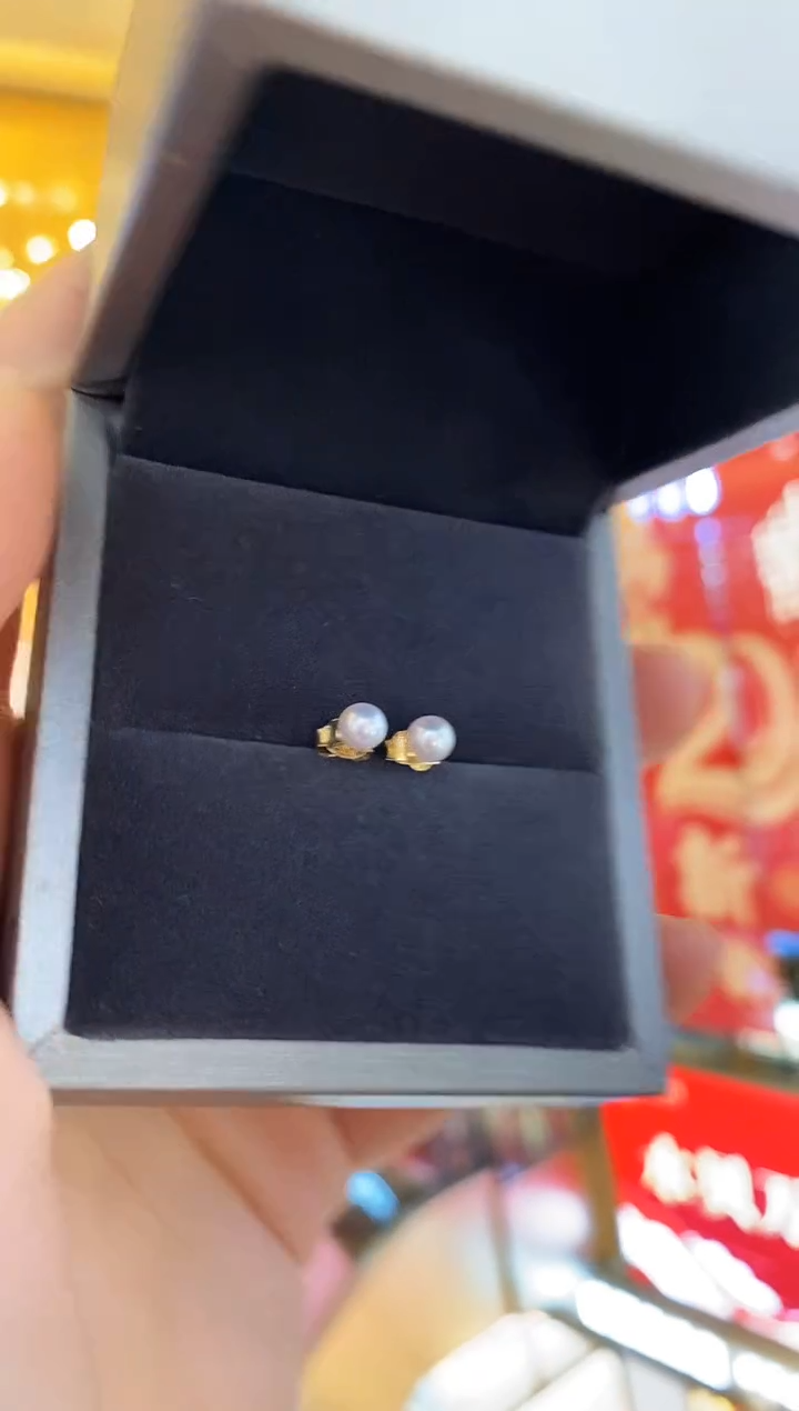 【闪购商品】淡水珍珠耳饰18K金镶嵌珍珠耳钉
